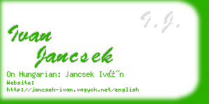 ivan jancsek business card